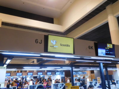 ドンムアン国際空港のスクートビズのチェックインカウンター